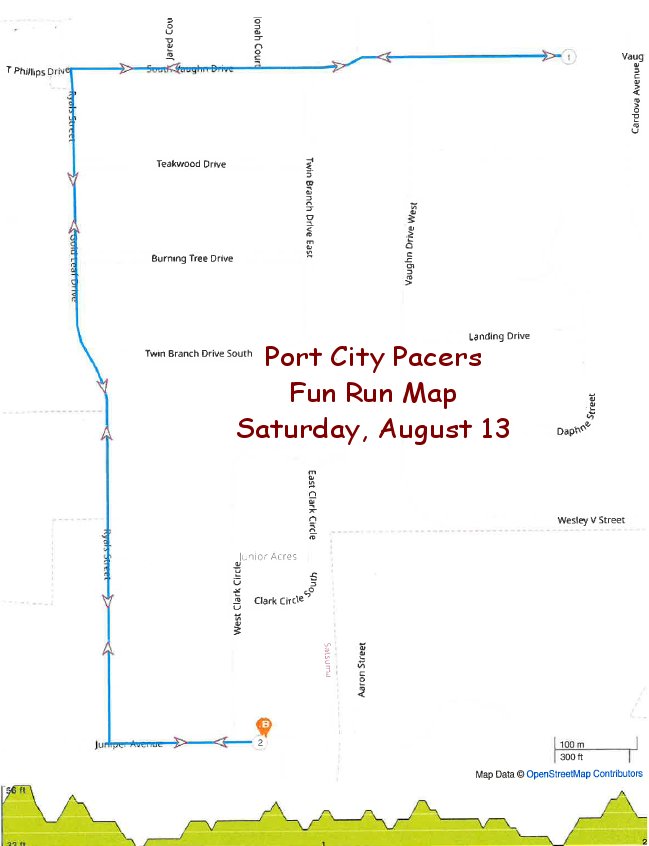 Port City Pacers route